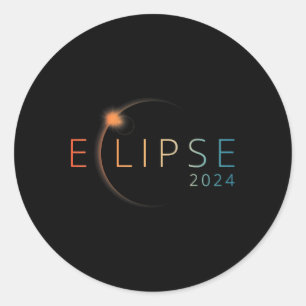 Solar-Eclipse 2024 Gesamtsolaröklipse 4,08,24 Runder Aufkleber