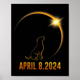 Solar-Eclipse 2024 Hund Totalität 1 Poster