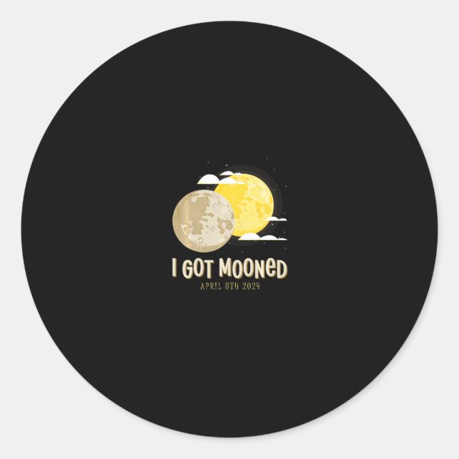 Solar Eclipse 2024 Ich Got Mooned Total Eclipse Sw Runder Aufkleber (Vorderseite)