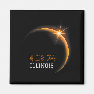 Solar Eclipse 2024 Illinois Totality Spring 4,08,2 Magnet