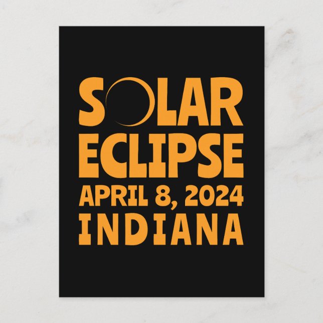 Solar Eclipse 2024 Indiana Postkarte (Vorderseite)
