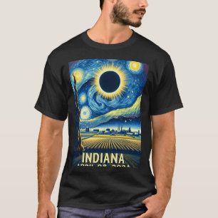 Solar Eclipse 2024 Indiana Starry Night T-Shirt