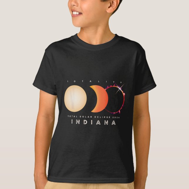 Solar Eclipse 2024 Indiana Total Eclipse Astronomi T-Shirt (Vorderseite)