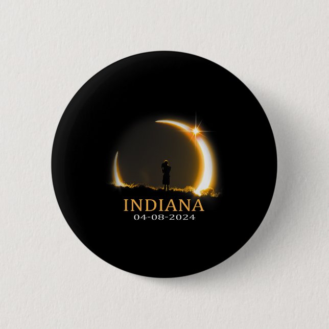 Solar Eclipse 2024 Indiana Total Solar Eclipse Button (Vorderseite)