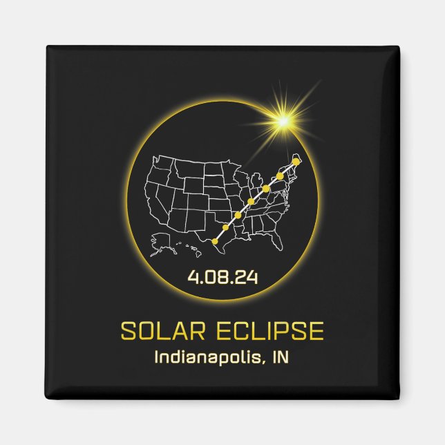 Solar Eclipse 2024 Indianapolis in Indiana Totalit Magnet (Vorne)