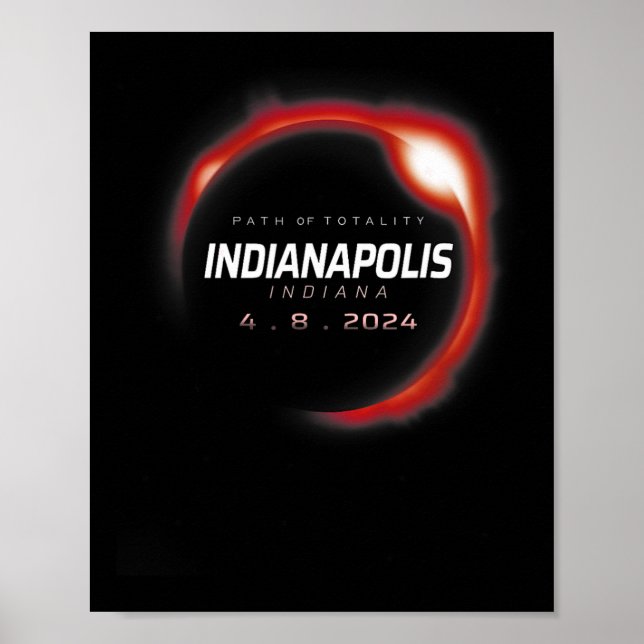 Solar Eclipse 2024 Indianapolis Indiana 8. April 2 Poster (Vorne)