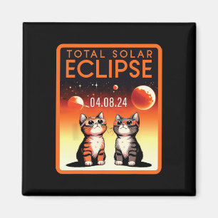 Solar-Eclipse 2024 Katzen Gesamtsolarausstoß 4,08, Magnet