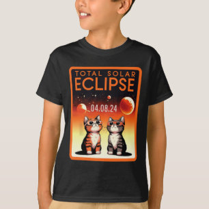 Solar-Eclipse 2024 Katzen Gesamtsolarausstoß 4,08, T-Shirt