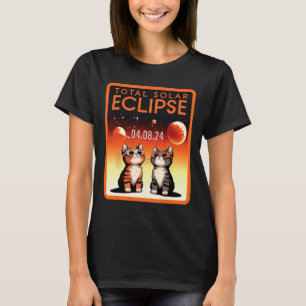 Solar-Eclipse 2024 Katzen Gesamtsolarausstoß 4,08, T-Shirt