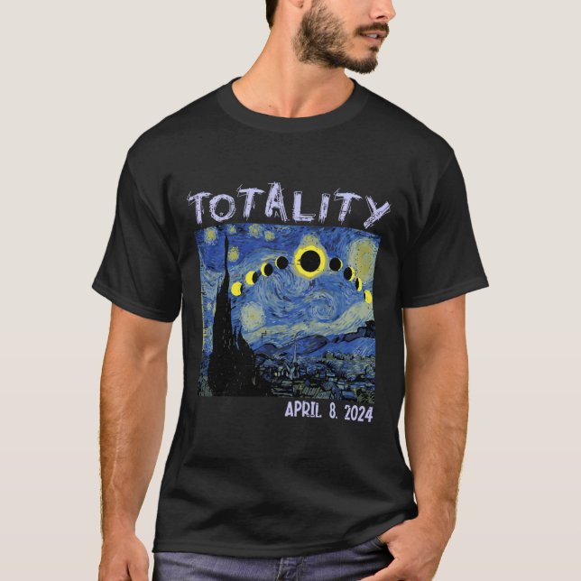 Solar Eclipse 2024 Kunst Totalität April 8 Männer  T-Shirt (Vorderseite)