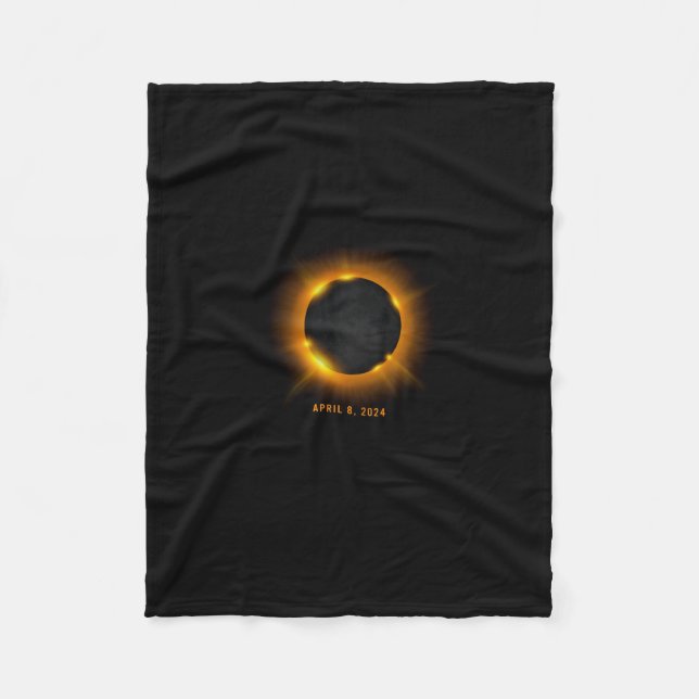 Solar Eclipse 2024 Langschläfer Fleecedecke (Vorderseite)