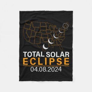 Solar Eclipse 2024 Map Eclipse 8. April 2024 Eclip Fleecedecke