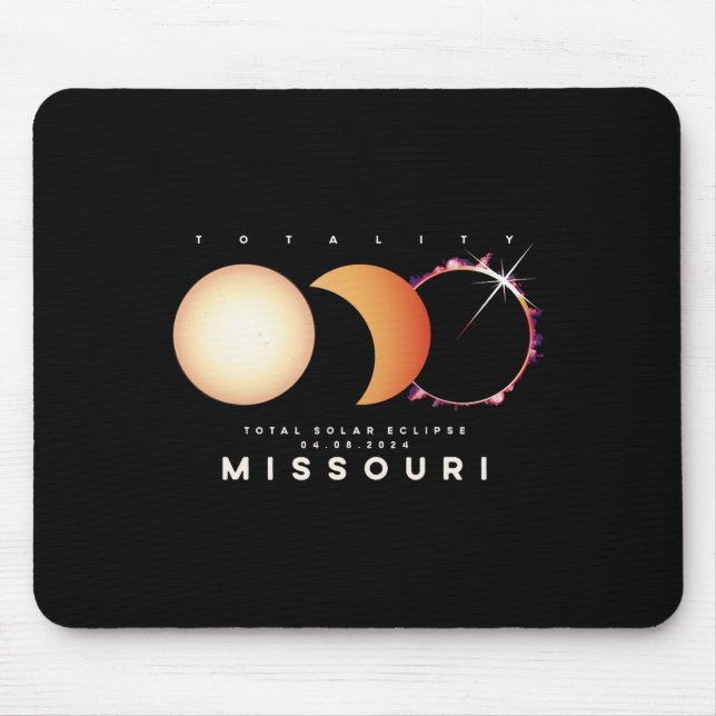 Solar Eclipse 2024 Missouri Gesamter Eclipse Astro Mousepad (Vorne)