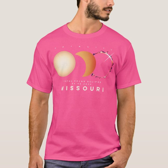 Solar Eclipse 2024 Missouri Gesamter Eclipse Astro T-Shirt (Vorderseite)