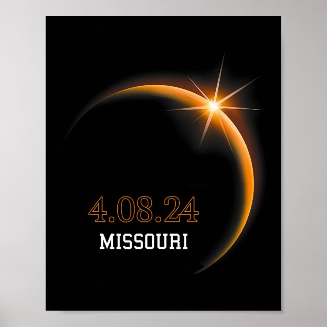 Solar Eclipse 2024 Missouri Totality Spring 4,08,2 Poster (Vorne)
