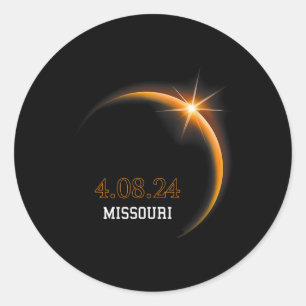 Solar Eclipse 2024 Missouri Totality Spring 4,08,2 Runder Aufkleber