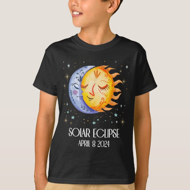 Solar Eclipse 2024 Niedlich Solar Eclipse Kids Boy T-Shirt (Vorderseite)