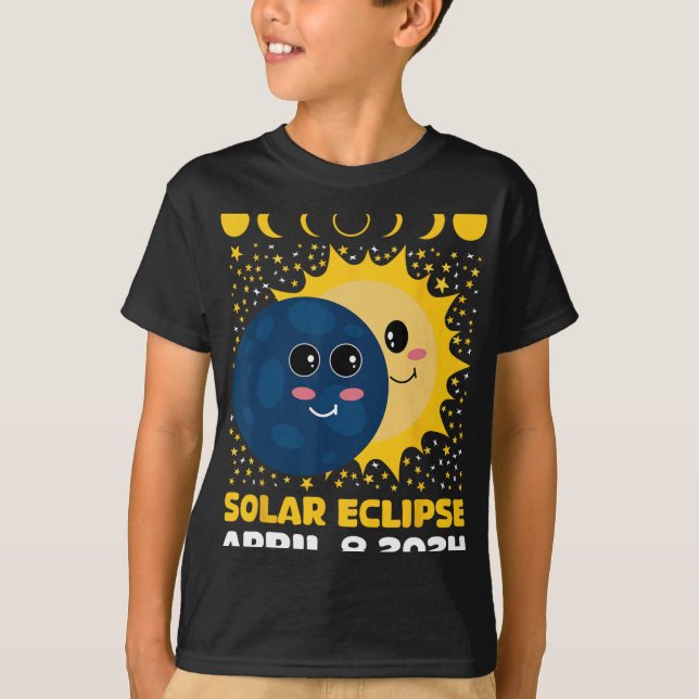 Solar Eclipse 2024 Niedlicher Kleinkinderjunge Ges T-Shirt (Vorderseite)