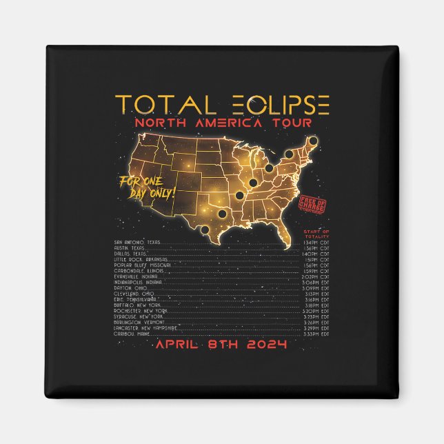 Solar Eclipse 2024 North America Tour Magnet (Vorne)