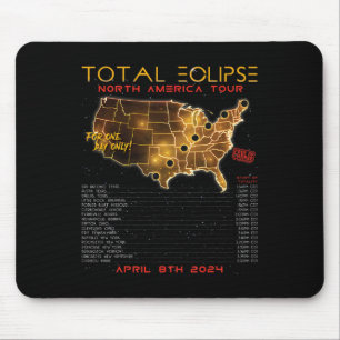 Solar Eclipse 2024 North America Tour Mousepad