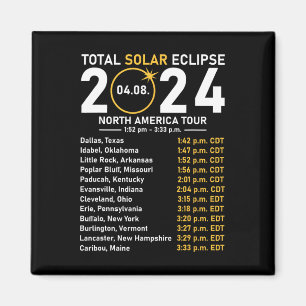 Solar Eclipse 2024 North America Tour Staat Totali Magnet