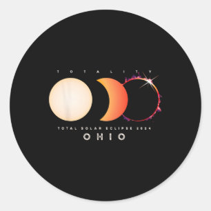 Solar Eclipse 2024 Ohio Total Eclipse America Grap Runder Aufkleber