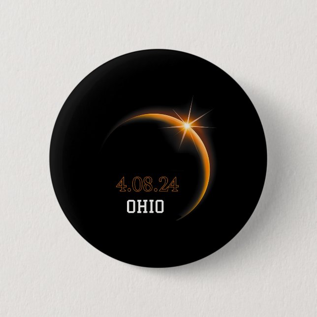 Solar Eclipse 2024 Ohio Totality Spring 4,08,24 Button (Vorderseite)