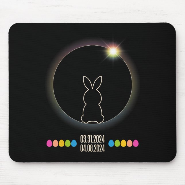 Solar Eclipse 2024 Osterhase Eier Mousepad (Vorne)