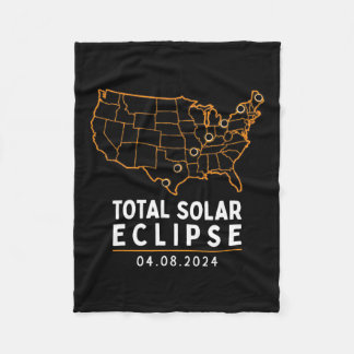 Solar Eclipse 2024 Party America Totality Total US Fleecedecke