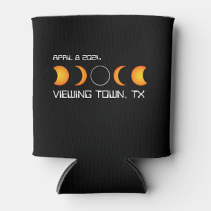 Solar Eclipse 2024 Personalisiert Town Staat insge Dosenkühler