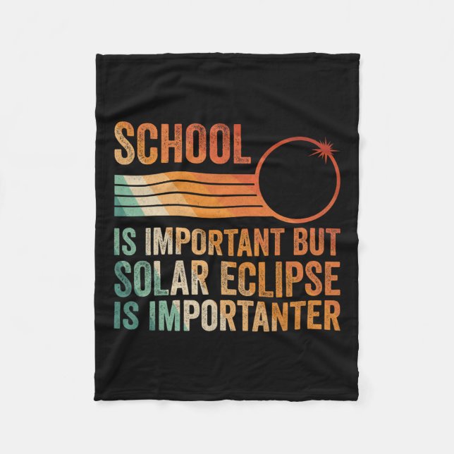 Solar Eclipse 2024 Shirt School Solar Eclipse I Fleecedecke (Vorderseite)