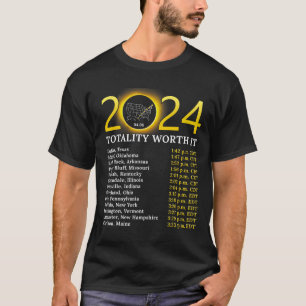 Solar Eclipse 2024 Sonne Totalität mit Wert insges T-Shirt