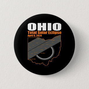 Solar Eclipse 2024 Staat Ohio Karte Gesamtsolaranl Button