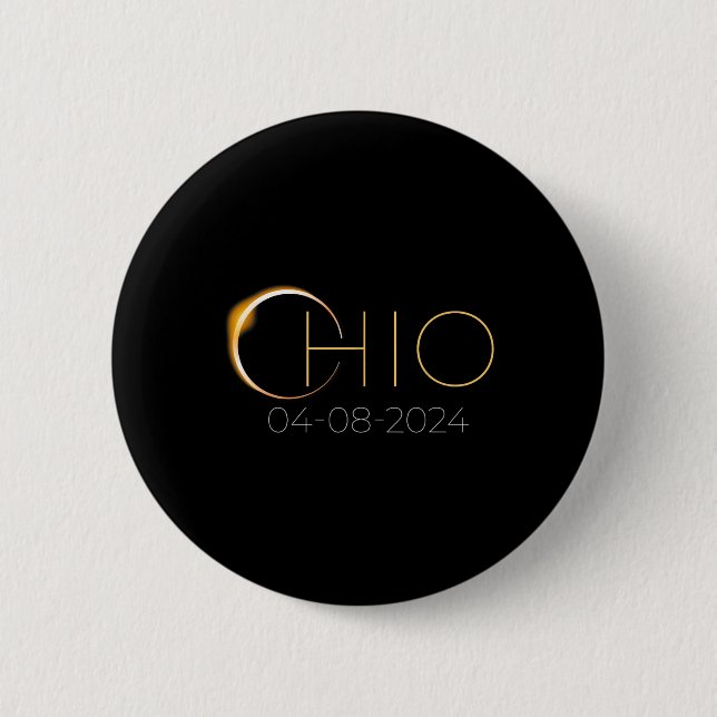 Solar Eclipse 2024 Staat Ohio Total Solar Eclipse Button (Vorderseite)