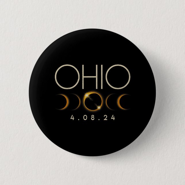 Solar Eclipse 2024 Staat Ohio Total Solar Eclipse Button (Vorderseite)