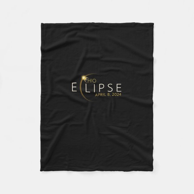 Solar Eclipse 2024 Staat Ohio Total Solar Eclipse Fleecedecke (Vorderseite)