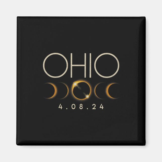 Solar Eclipse 2024 Staat Ohio Total Solar Eclipse Magnet (Vorne)