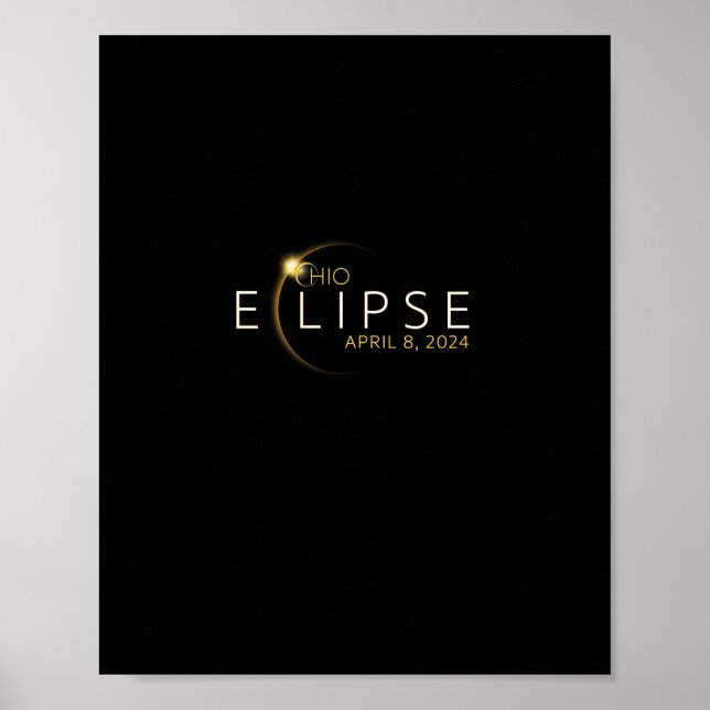 Solar Eclipse 2024 Staat Ohio Total Solar Eclipse Poster (Vorne)