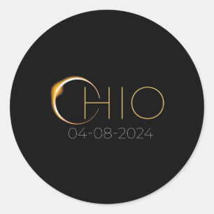 Solar Eclipse 2024 Staat Ohio Total Solar Eclipse Runder Aufkleber