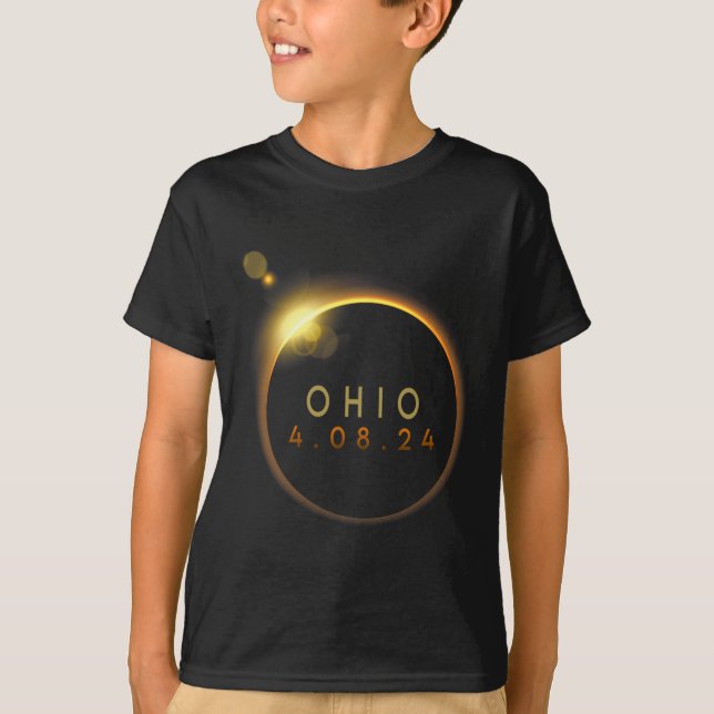 Solar Eclipse 2024 Staat Ohio Total Solar Eclipse T-Shirt (Vorderseite)
