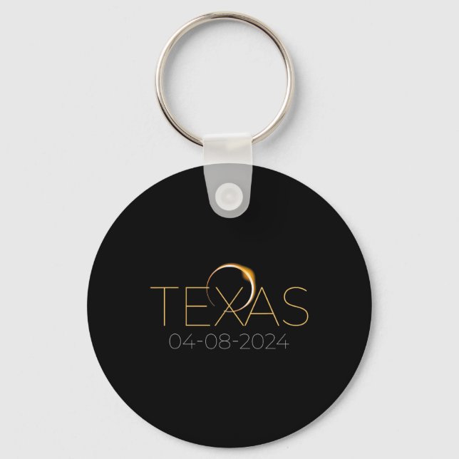 Solar Eclipse 2024 Staat Texas Total Solar Eclipse Schlüsselanhänger (Vorderseite)