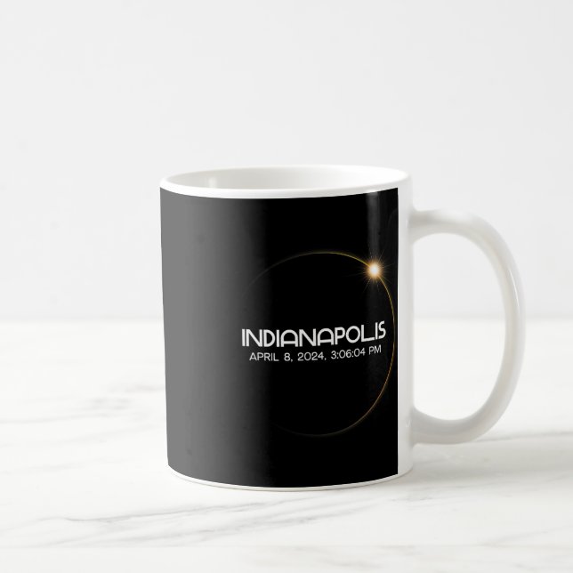 Solar Eclipse 2024 Stadt Kaffeetasse (Rechts)