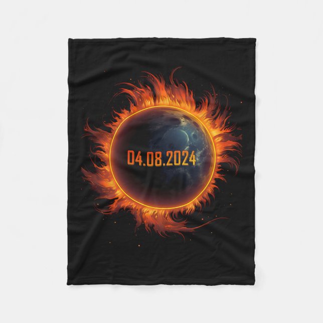 Solar-Eclipse 2024 Sun-Eclipse insgesamt 1 Fleecedecke (Vorderseite)