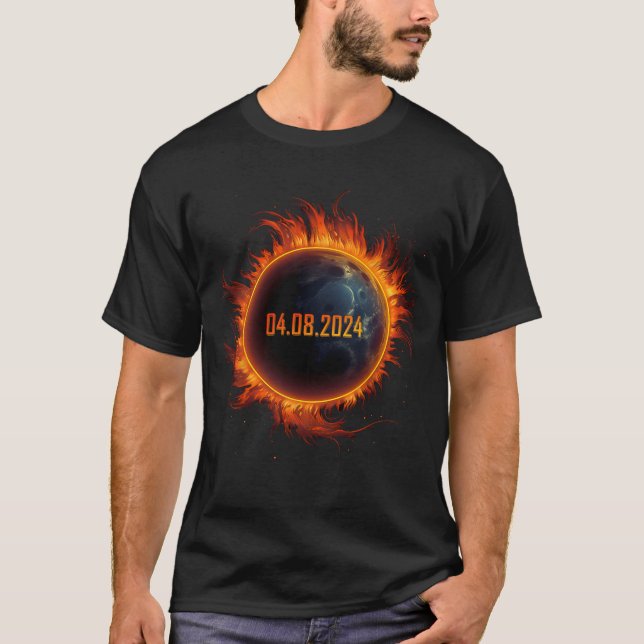 Solar-Eclipse 2024 Sun-Eclipse insgesamt 1 T-Shirt (Vorderseite)