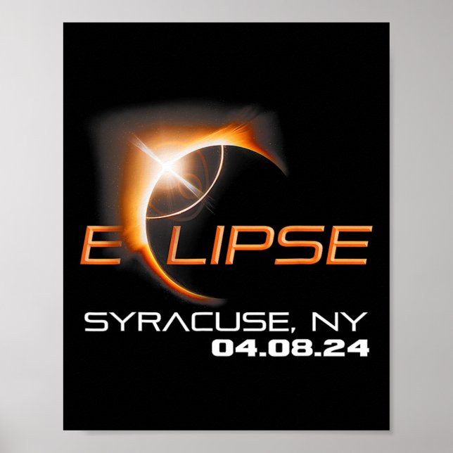 Solar Eclipse 2024 Syrakus New York Poster (Vorne)