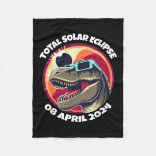 Solar-Eclipse-2024-T-rex-Reißverschluss Fleecedecke