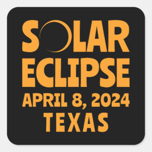 Solar Eclipse 2024 Texas Quadratischer Aufkleber