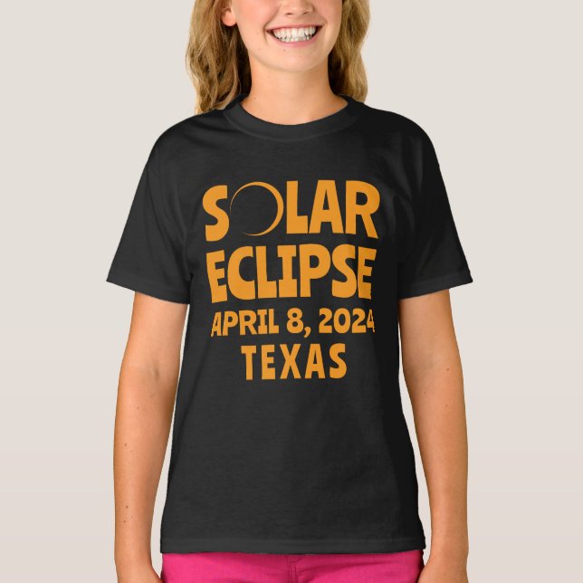 Solar Eclipse 2024 Texas T-Shirt (Vorderseite)