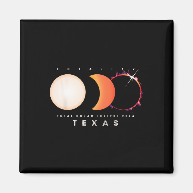 Solar Eclipse 2024 Texas Total Eclipse America Gra Magnet (Vorne)