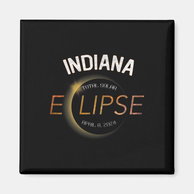 Solar Eclipse 2024 Total Solar Eclipse Staat Indie Magnet (Vorne)